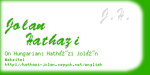 jolan hathazi business card